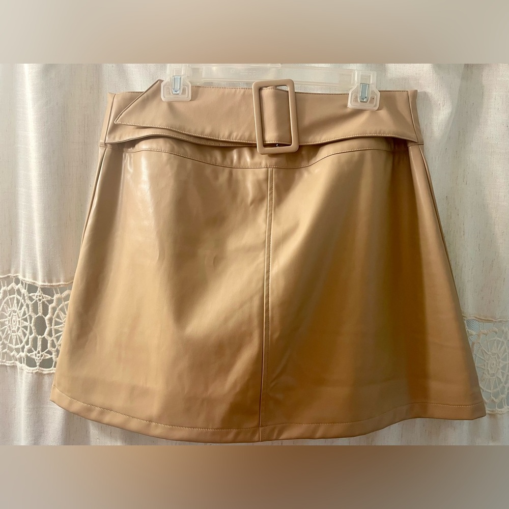 Pink Lily Tan Mini Pencil Skirt